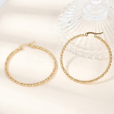 Ion Plating(IP) 304 Stainless Steel Big Hoop Earrings EJEW-L215-16G-1