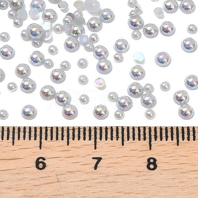Electroplated Opaque Flat Back Resin Cabochons RESI-XCP0002-45B-1