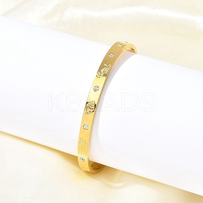 304 Stainless Steel Cuff Bangles BJEW-P348-02A-G-1