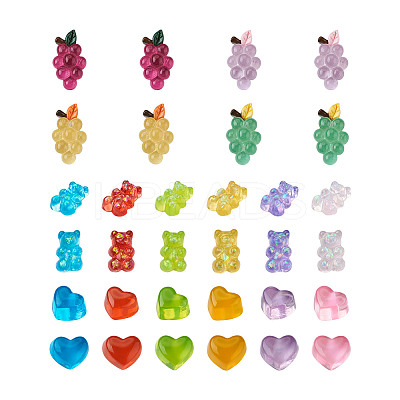116Pcs 16 Colors Transparent Resin Cabochons RESI-TA0001-23-1