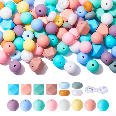 DIY Silicone Beaded Stretch Bracelets Making Kits DIY-TA0010-15-1