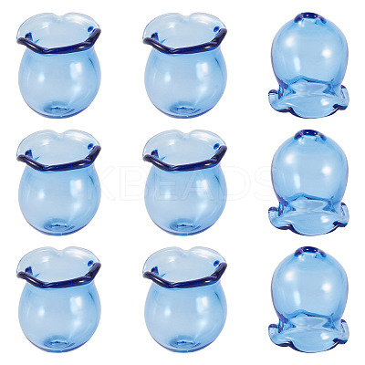10Pcs Glass Bead Caps for Wind Chimes Making GLAA-BY0001-05H-1