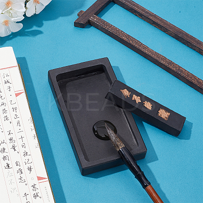 Natural Gemstone Ink Stones with Smoke Ink Stick AJEW-WH0314-726B-1