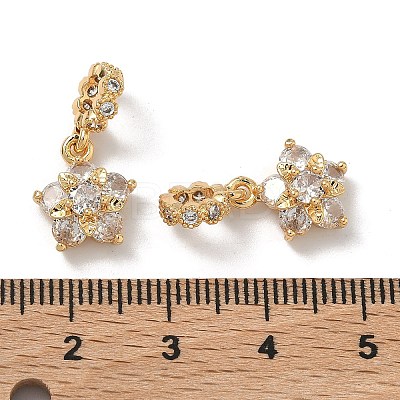 Brass Pave Cubic Zirconia European Dangle Charms KK-A286-23G-01-1