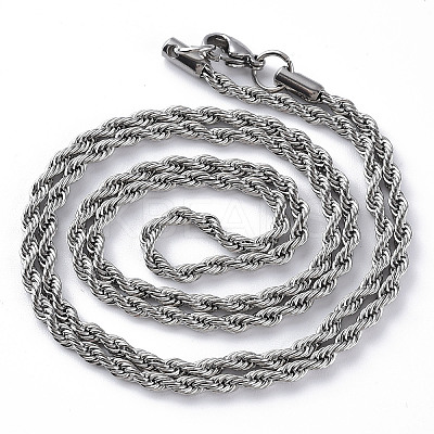 Non-Tarnish 304 Stainless Steel Rope Chain Necklaces for Men Women LS-NJEW-T012-03-66-S-01-1