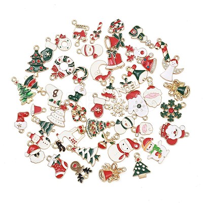 Christmas Alloy Enamel Pendants ENAM-G234-01K-1