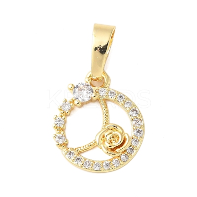 Brass Micro Pave Cubic Zirconia Pendants KK-D357-04A-G-1