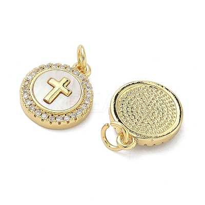 Brass Micro Pave Cubic Zirconia Pendants X-KK-A282-01G-03-1
