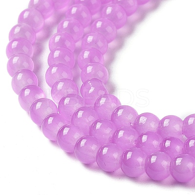 Baking Paint Imitation Jade Glass Round Bead Strands DGLA-Q021-4mm-44-1