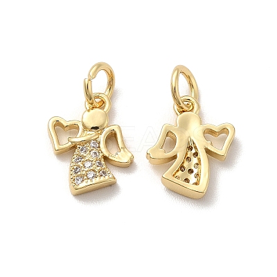 Brass Micro Pave Cubic Zirconia Pendants KK-E068-VB785-2-1