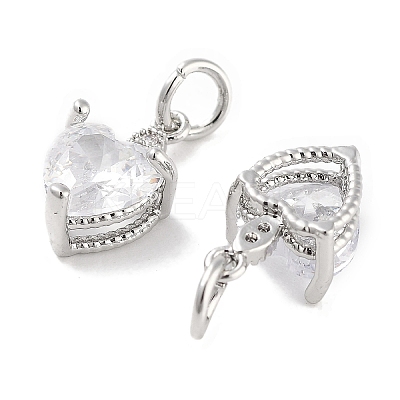Brass Micro Pave Cubic Zirconia Charms KK-C051-05P-03-1