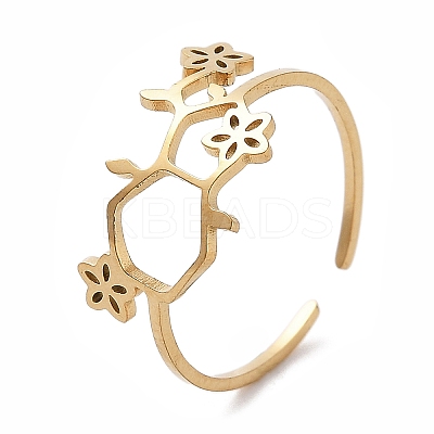 304 Stainless Steel Cuff Rings RJEW-Q002-02G-1
