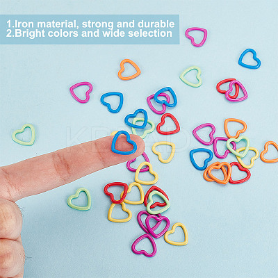 72Pcs 6 Colors Baking Paint Iron Pendant Stitch Markers FIND-HY0003-87-1