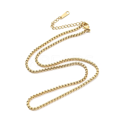 304 Stainless Steel Box Chain Necklace for Men Women NJEW-A008-05G-1