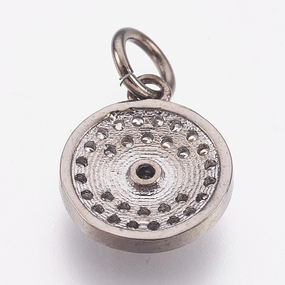 Brass Micro Pave Cubic Zirconia Charms ZIRC-F083-016B-RS-1