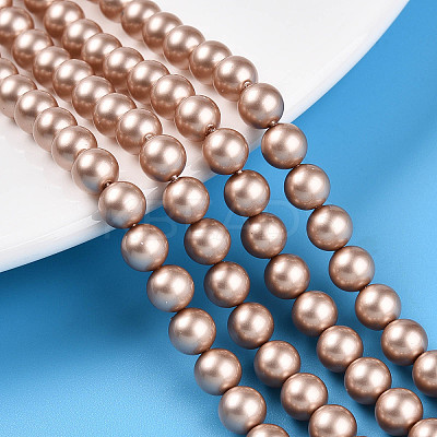 Baking Paint Pearlized Glass Pearl Bead Strands HY-N002-6mm-C02-1