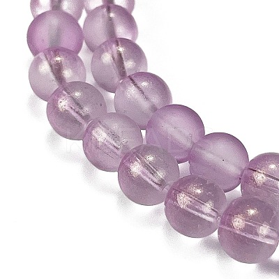 Frosted Transparent Glass Bead Strands GLAA-P065-8mm-07-1