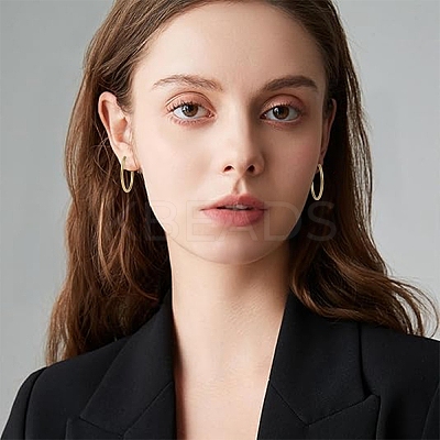 4 Pairs 4 Styles Stainless Steel Hoop Earrings EJEW-YW0001-14G-1