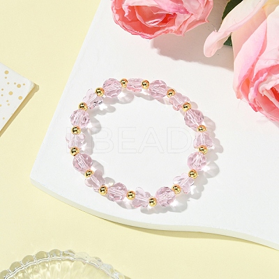 Butterfly & Faceted Round Glass Beaded Stretch Bracelets for Women BJEW-FS00002-1