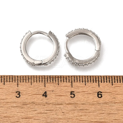 Rack Plating Brass Micro Pave Cubic Zirconia Hoop Earrings EJEW-H143-15P-01-1