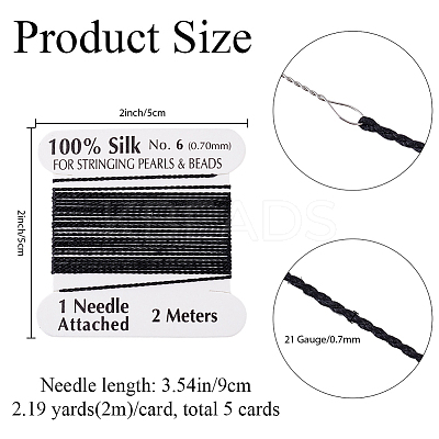 5Pcs Pure Silk Cord OCOR-BBC0001-04A-1