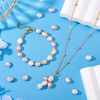 2 Strands Natural Cultured Freshwater Pearl Beads Strands PEAR-TA0001-31-1