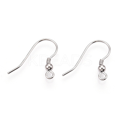 Anti-Tarnish Rhodium Plated 925 Sterling Silver French Hooks with Coil and Ball STER-T007-121P-1