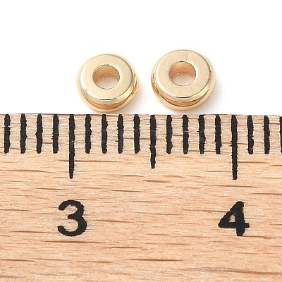 Brass Flat Round Spacer Beads KK-M085-A-12G-01-1