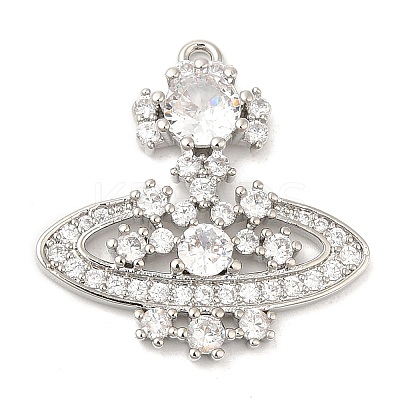 Rack Plating Brass Pave Cubic Zirconia Pendants KK-R150-05P-1