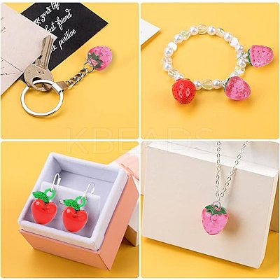 16Pcs 10 Colors Transparent Resin & Acrylic 3D Fruit Pendants FIND-YW0006-04-1