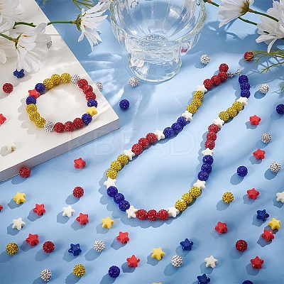 240Pcs 8 Styles Pave Disco Ball Beads FIND-PH0022-20-1