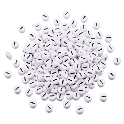 500Pcs Acrylic Horizontal Hole Letter Beads OACR-YS0001-03I-1