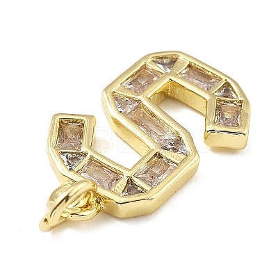 Brass Micro Pave Cubic Zirconia Pendants KK-V014-01G-19-1