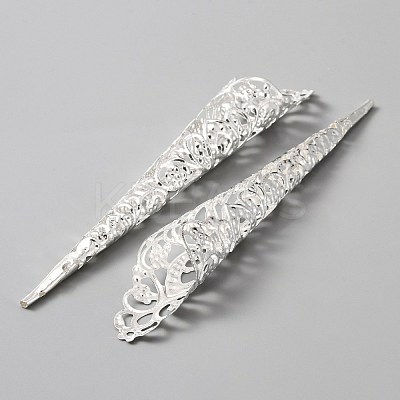 Hollow out Iron Finger Nail Tip Claw Rings AJEW-WH0282-34A-1