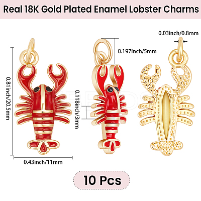 10Pcs Brass Enamel Pendants KK-BBC0025-02-1