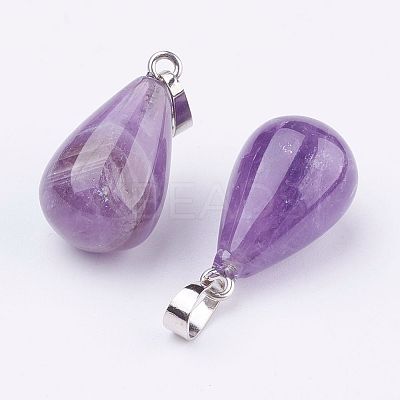 Natural Amethyst Pendants X-G-K187-04B-1