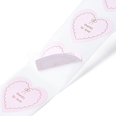 500Pcs Heart with Thank You Roll Stickers DIY-U008-01G-1