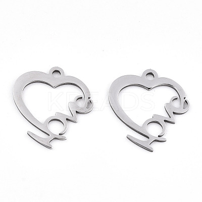 Non-Tarnish Valentine's Day 201 Stainless Steel Pendants STAS-S081-076-1