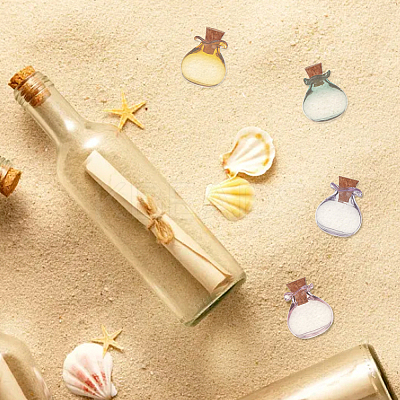 11Pcs 11 Colors Lucky Bag Shape Glass Cork Bottles Ornament AJEW-DR0001-01-1