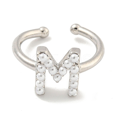 Rack Plating Brass Open Cuff Rings for Women RJEW-F162-01P-M-1