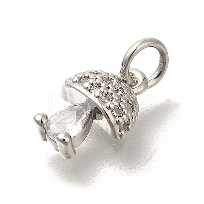 Brass Micro Pave Cubic Zirconia Charms KK-M295-21P-1