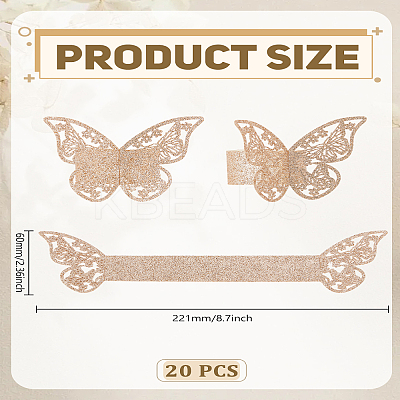 20Pcs Butterfly Paper Napkin Rings AJEW-LP0002-52-1