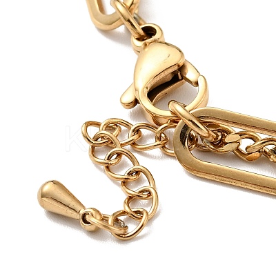 Heart and Round Ball Charm Multi-strand Bracelet BJEW-G639-24G-1