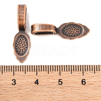 Tibetan Style Alloy Glue-on Flat Pad Bails LS-RLF10728Y-NF-1