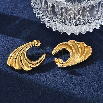 304 Stainless Steel Sea Wave Stud Earrings EJEW-M073-07G-02-1