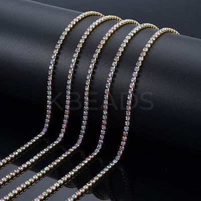 Brass Rhinestone Strass Chains CHC-N017-003B-A02-1