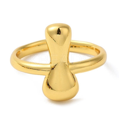 Initials Brass Open Cuff Ring for Women RJEW-N046-02I-G-1