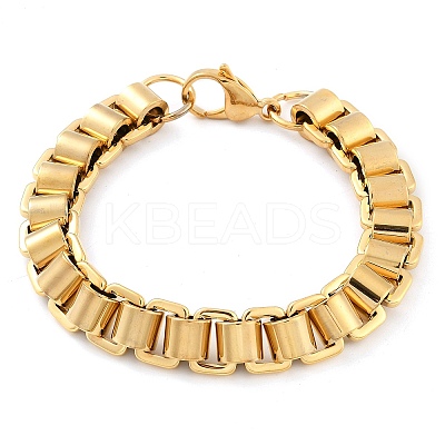 304 Stainless Steel Box Chain Bracelets for Women Men BJEW-F488-47G-1