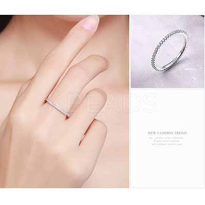 Anti-Tarnish Rhodium Plated 925 Sterling Silver Finger Rings RJEW-FF0008-008P-17mm-1