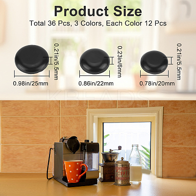 36Pcs 3 Styles Teflon & Rubber & EVA & Oil Glue Self-adhesive Furniture Protection Pads AJEW-CN0002-94A-1